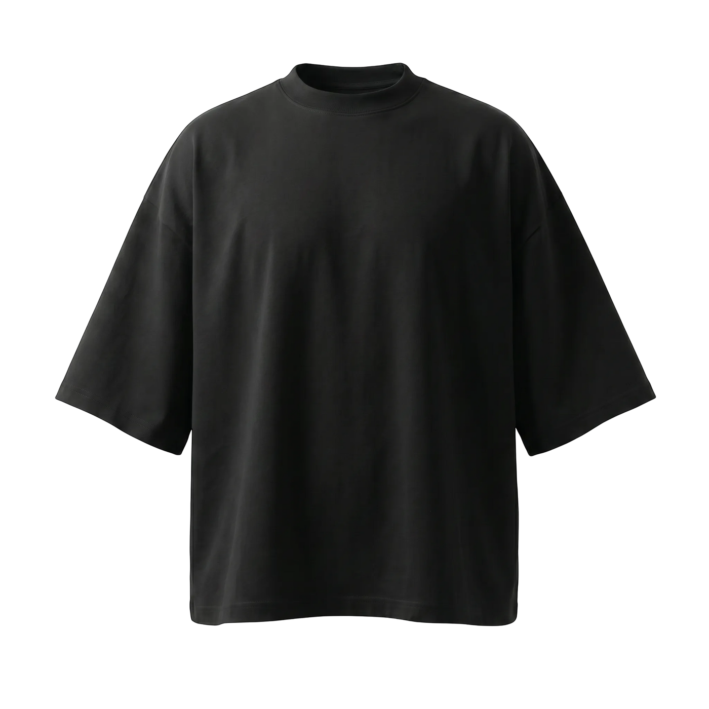NILO Vision oversized boxy t-shirt in black heavyweight 300gsm cotton with a structured fit and crew neck.