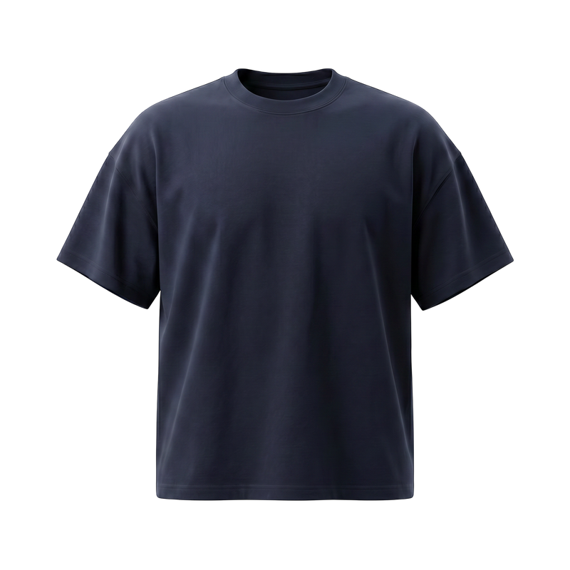 NILO Studio Heavyweight Tee in charcoal grey, featuring a relaxed fit, drop shoulders, and premium 300 gsm cotton.
