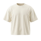 NILO Studio Heavyweight Tee in cream 100% cotton with a relaxed fit and drop shoulder design.