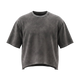 NILO Director snow-washed grey boxy t-shirt in heavyweight cotton with raw edge sleeves and hem.