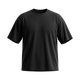 NILO Frame Loose Tee in black, crafted from 100% cotton with a relaxed fit and drop shoulders.
