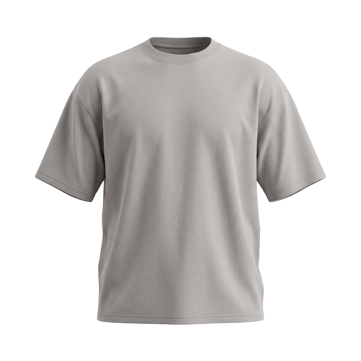 NILO Frame Loose Tee in light grey, crafted from soft 100% cotton with a relaxed fit and drop shoulder design.