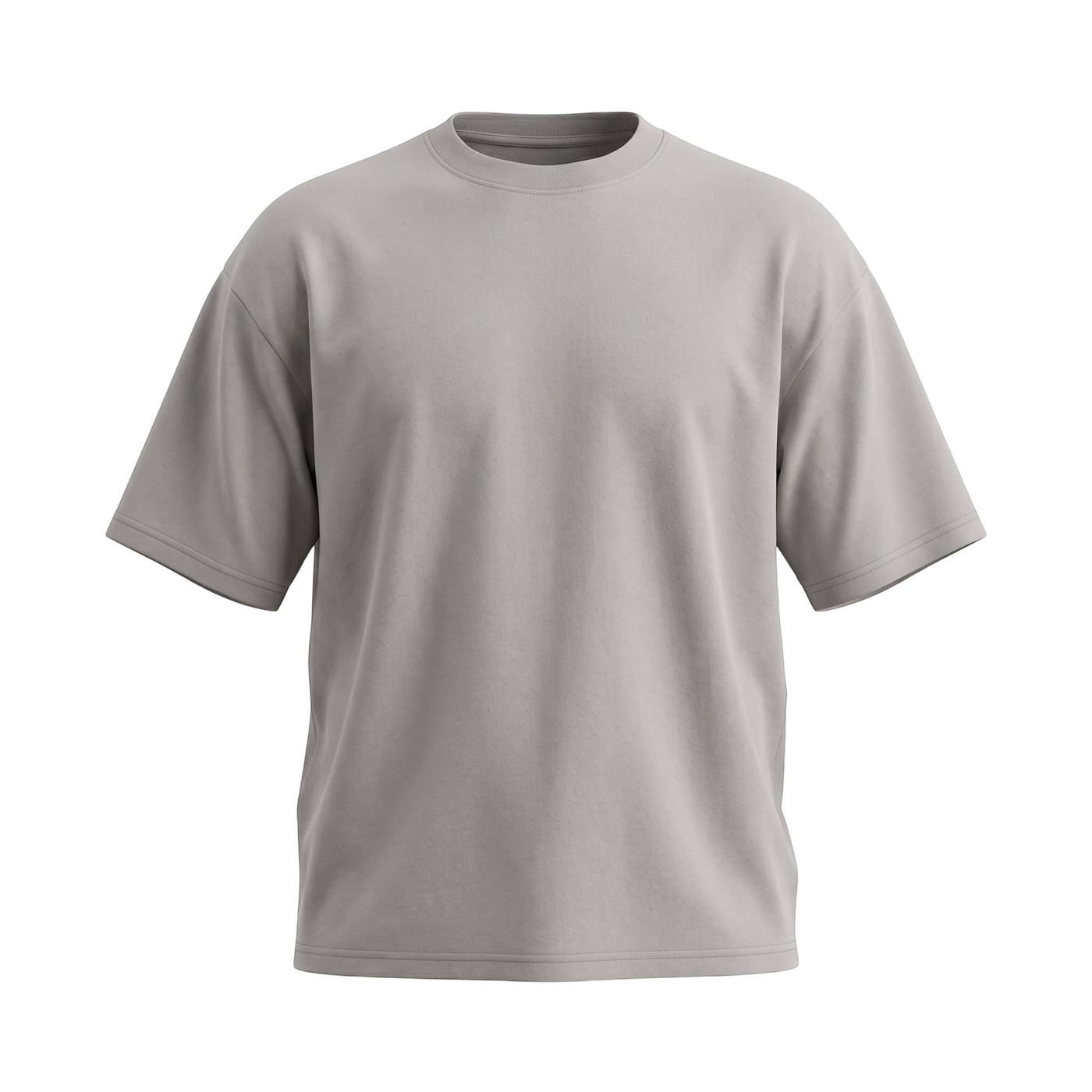 NILO Frame Loose Tee in light grey, crafted from soft 100% cotton with a relaxed fit and drop shoulder design.