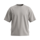 NILO Frame Loose Tee in light grey, crafted from soft 100% cotton with a relaxed fit and drop shoulder design.