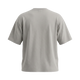 NILO Frame Loose Tee in light grey cotton with a relaxed fit and drop shoulders, back view.