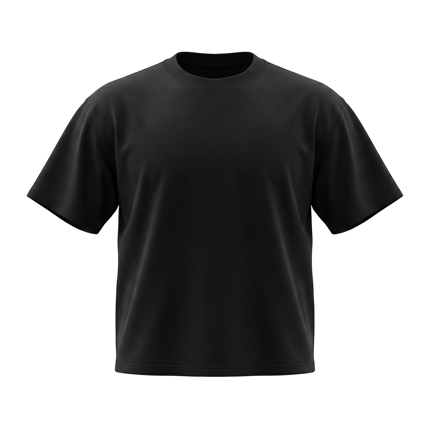 NILO Studio Heavyweight black cotton t-shirt with a relaxed fit and drop shoulders.