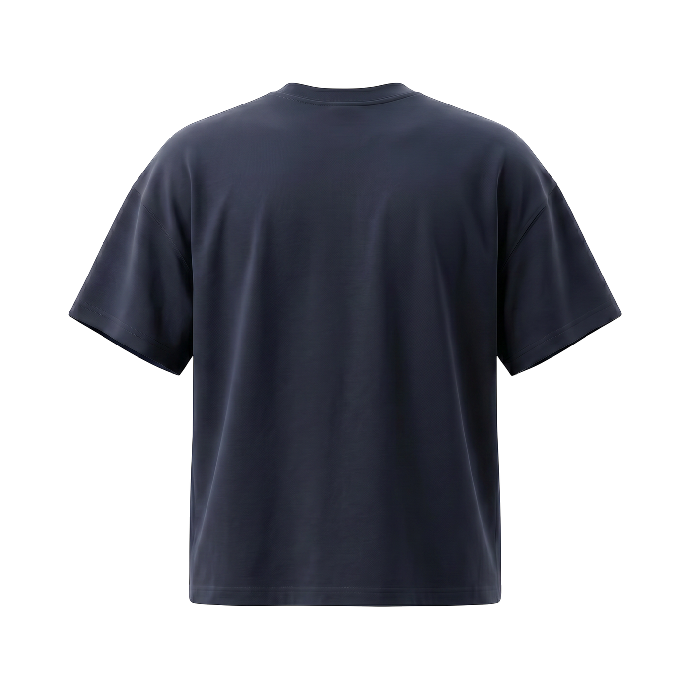 Back view of a NILO Studio Heavyweight Tee in charcoal grey, featuring a relaxed fit and drop shoulder design.