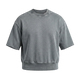 NILO Master heavyweight oversized grey cotton t-shirt with a structured fit and ribbed hem on a black background.