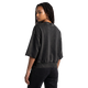 NILO Master heavyweight oversized charcoal grey cotton tee with a structured fit worn by a model, back view.