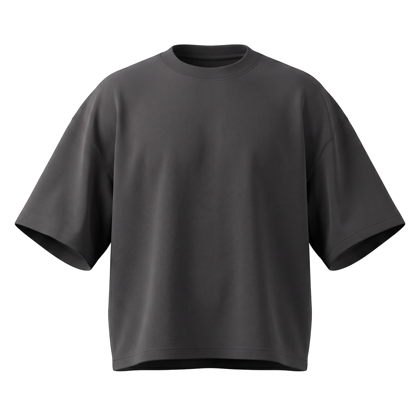 NILO Vision oversized boxy t-shirt in charcoal grey heavyweight cotton with a structured fit and crew neck.