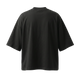 Back view of NILO Vision oversized boxy tee in heavyweight black cotton with a structured fit.